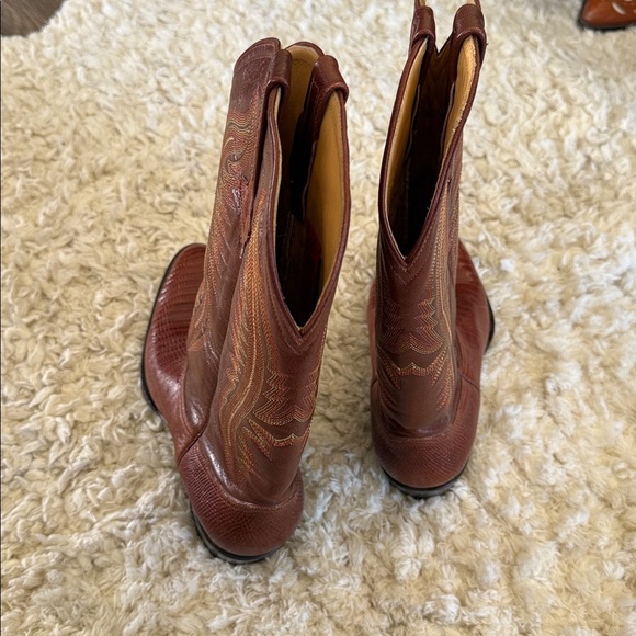 ? Ferrini Genuine Teju Lizard Western Cowboy Boots – Brown – Size 11 main image 5